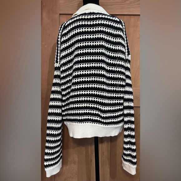 Workshop Republic Clothing Black and White Striped Sweater - Picture 2 of 5